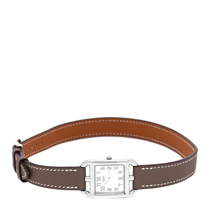 Hermes Stainless Steel Swift 23mm Cape Cod Double Tour Quartz Watch Etoupe 2 of 6