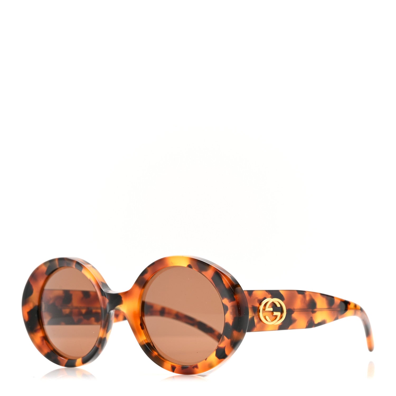 Gucci Acetate Round Sunglasses GG2410S Havana 1 of 6