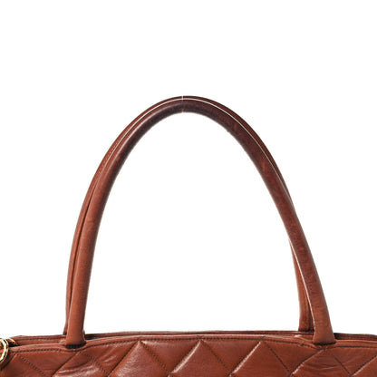 Chanel Lambskin Quilted Medallion Tote Brown 22 of 26