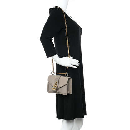 Chloe Shiny Goatskin Calfskin Mini Aby Chain Shoulder Bag Motty Grey 2 of 10
