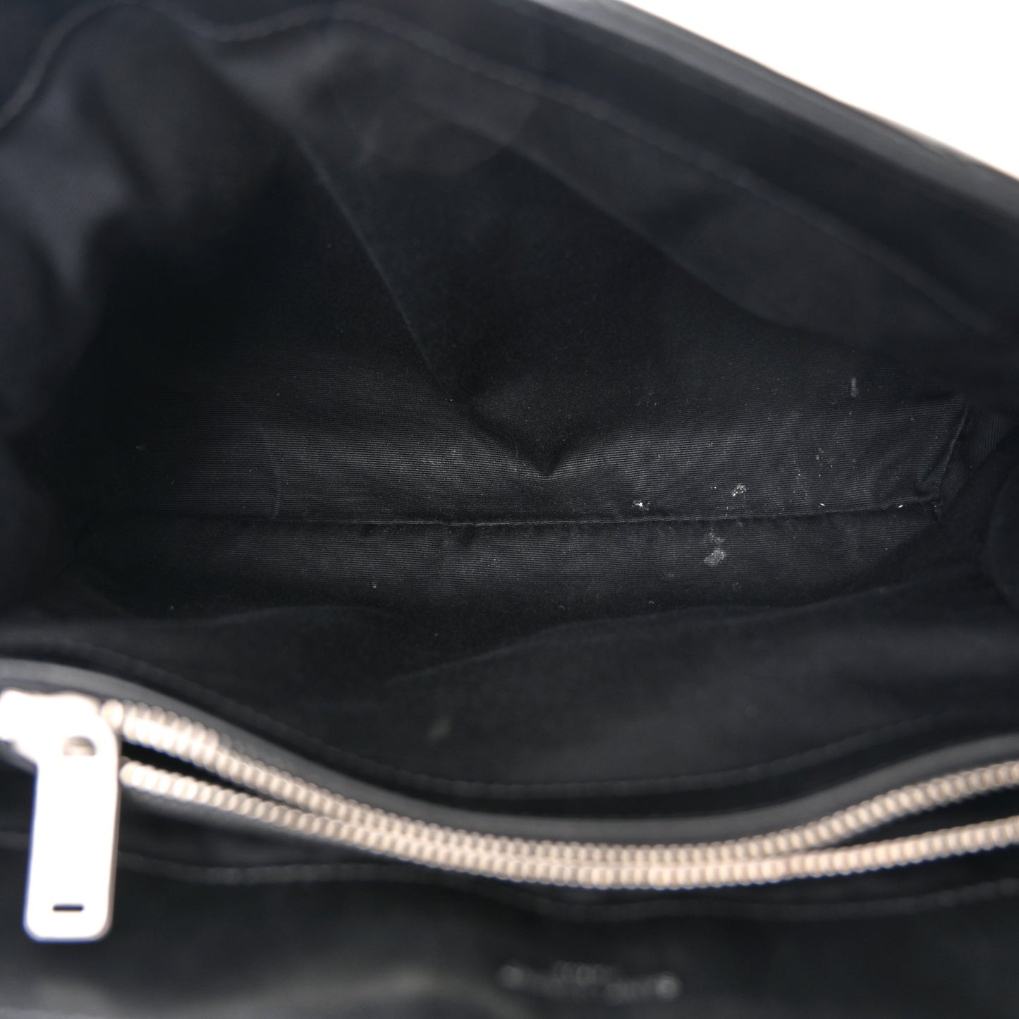 Calfskin Y Quilted Monogram Medium Loulou Chain Satchel Black