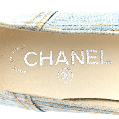 Chanel Denim CC Cap Toe Ballerina Flats 36.5 Light Blue 7 of 8