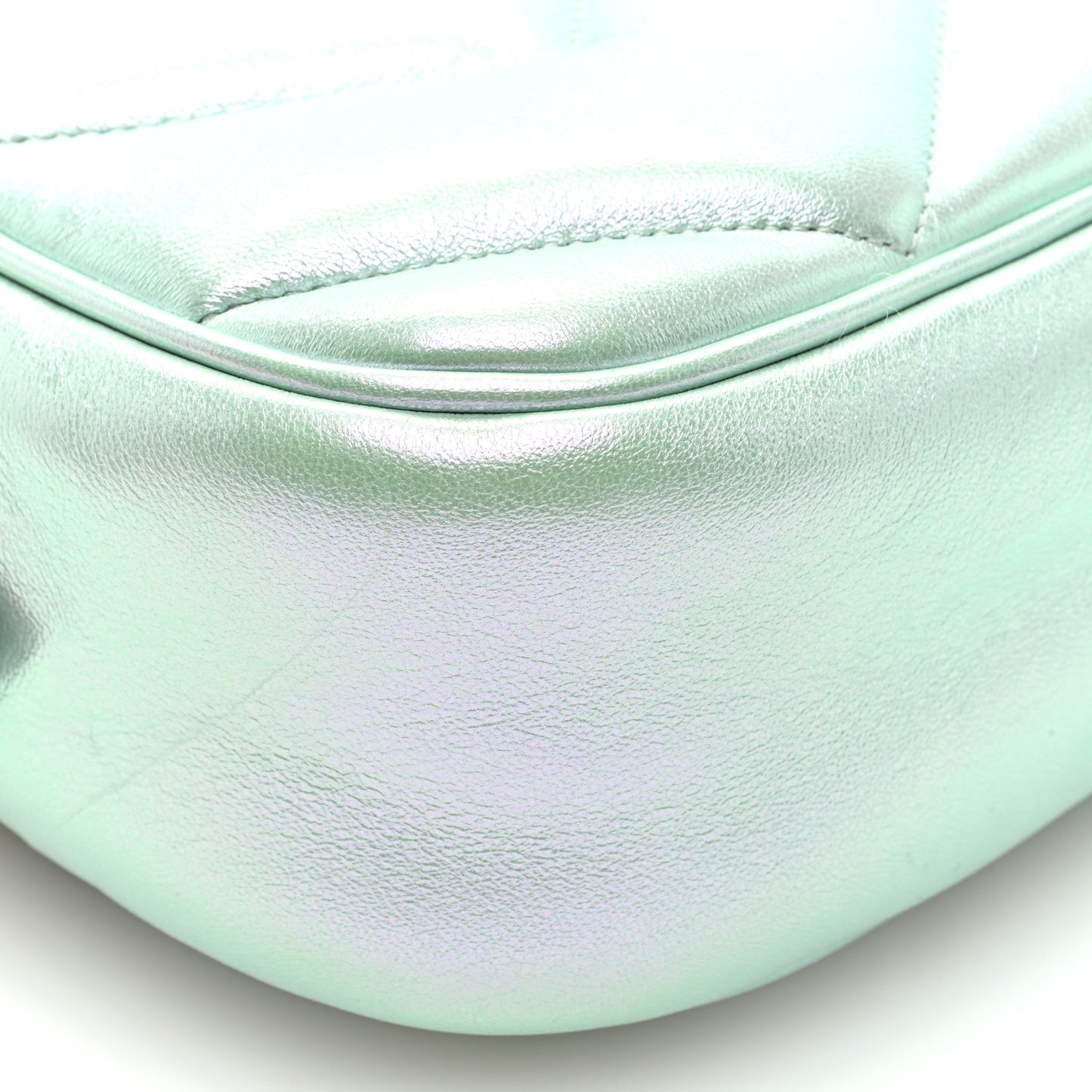 Iridescent Nappa Chevron Matelasse Small GG Marmont Chain Shoulder Bag Iridescent Salvy Green