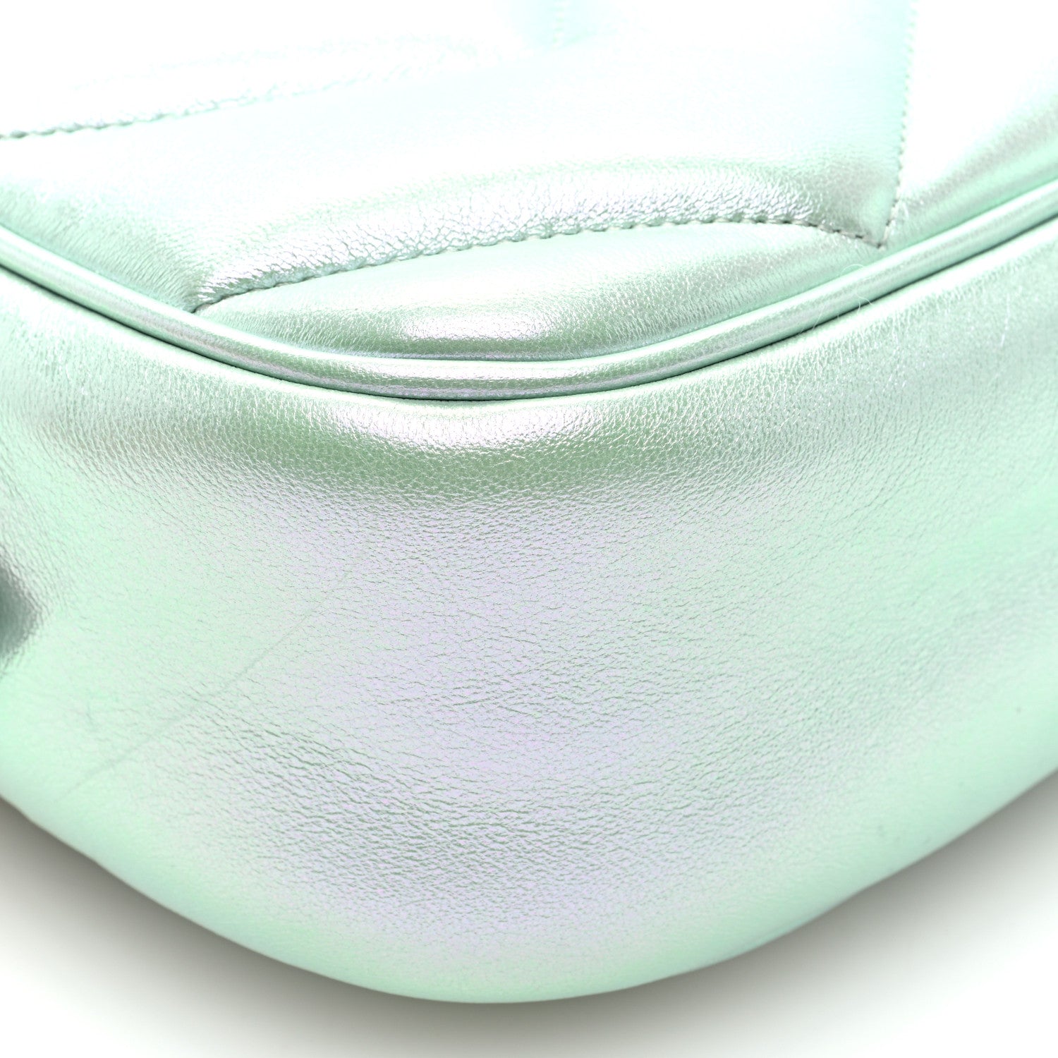 Gucci Iridescent Nappa Chevron Matelasse Small GG Marmont Chain Shoulder Bag Iridescent Salvy Green 9 of 10