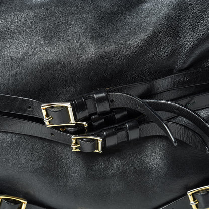 Burberry Soft Lambskin Bridle Calfskin Medium Gosford Hobo Black 9 of 19