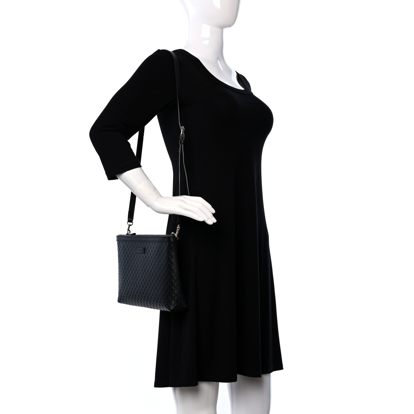 Microguccissima Flat Crossbody Black
