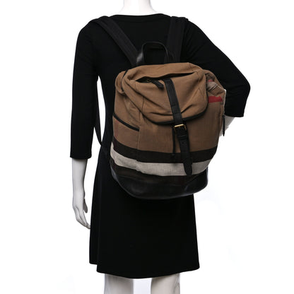 Burberry Canvas Mega Check Drifton Backpack Black 2 of 8