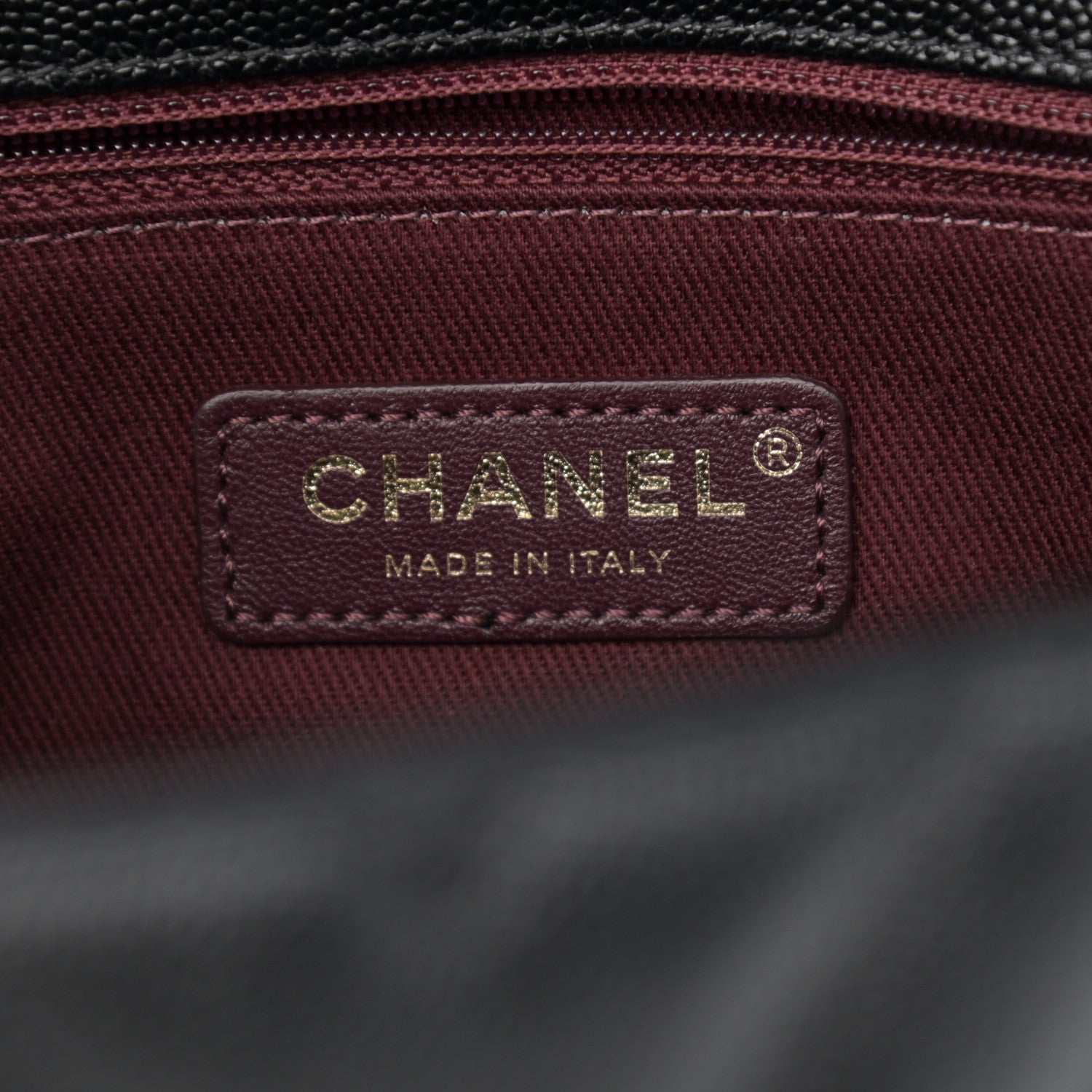 Chanel Caviar Chevron Quilted Medium Coco Handle Flap Black 6 of 11