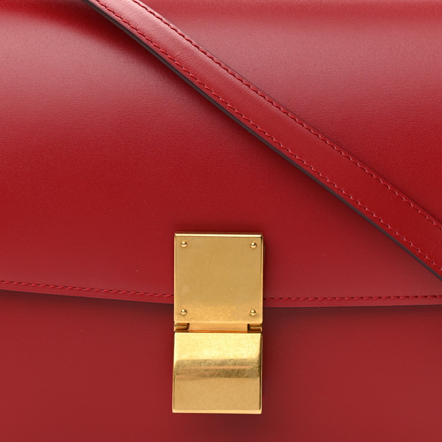 Celine Box Calfskin Medium Classic Box Flap Bag Red 8 of 10