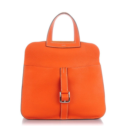 Hermes Taurillon Clemence Halzan 31 GM Orange 1 of 10