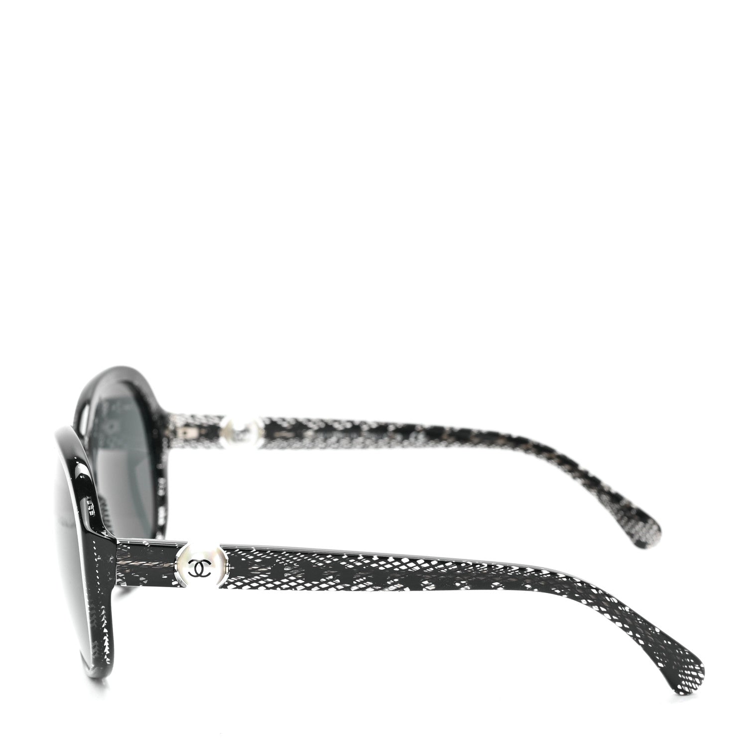 Chanel Glitter Acetate CC Pearl Sunglasses 5211-H Black 3 of 6
