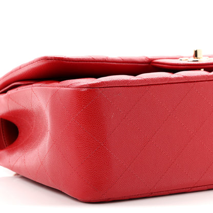 Chanel Caviar Quilted Jumbo Double Flap Red 9 of 10