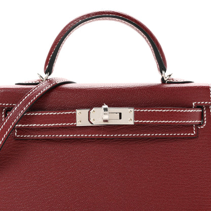Hermes Chevre Mysore Horseshoe Mini Kelly Sellier 20 Rouge H 8 of 11