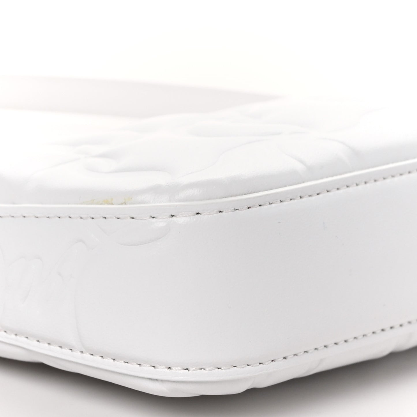 Calfskin Embossed Loubila Shoulder Bag White