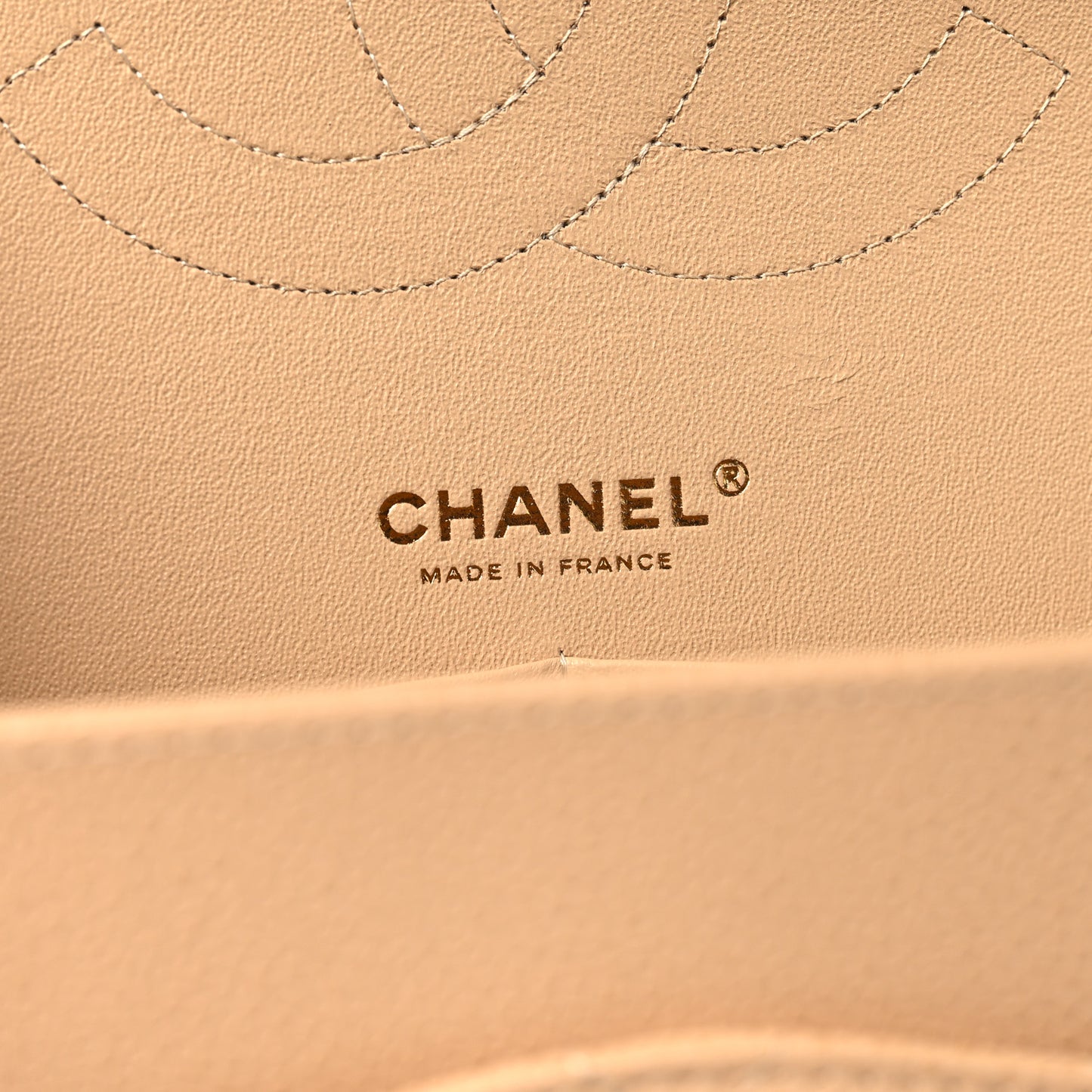 Caviar Quilted Jumbo Double Flap Beige