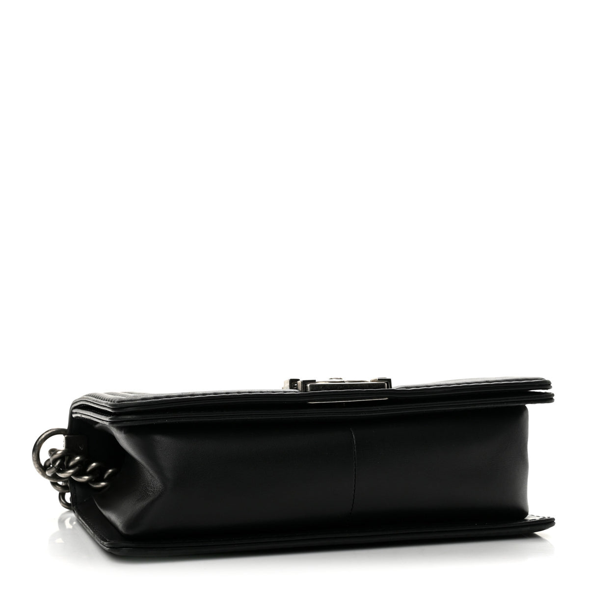 Calfskin Double Stitch New Medium Boy Flap Black
