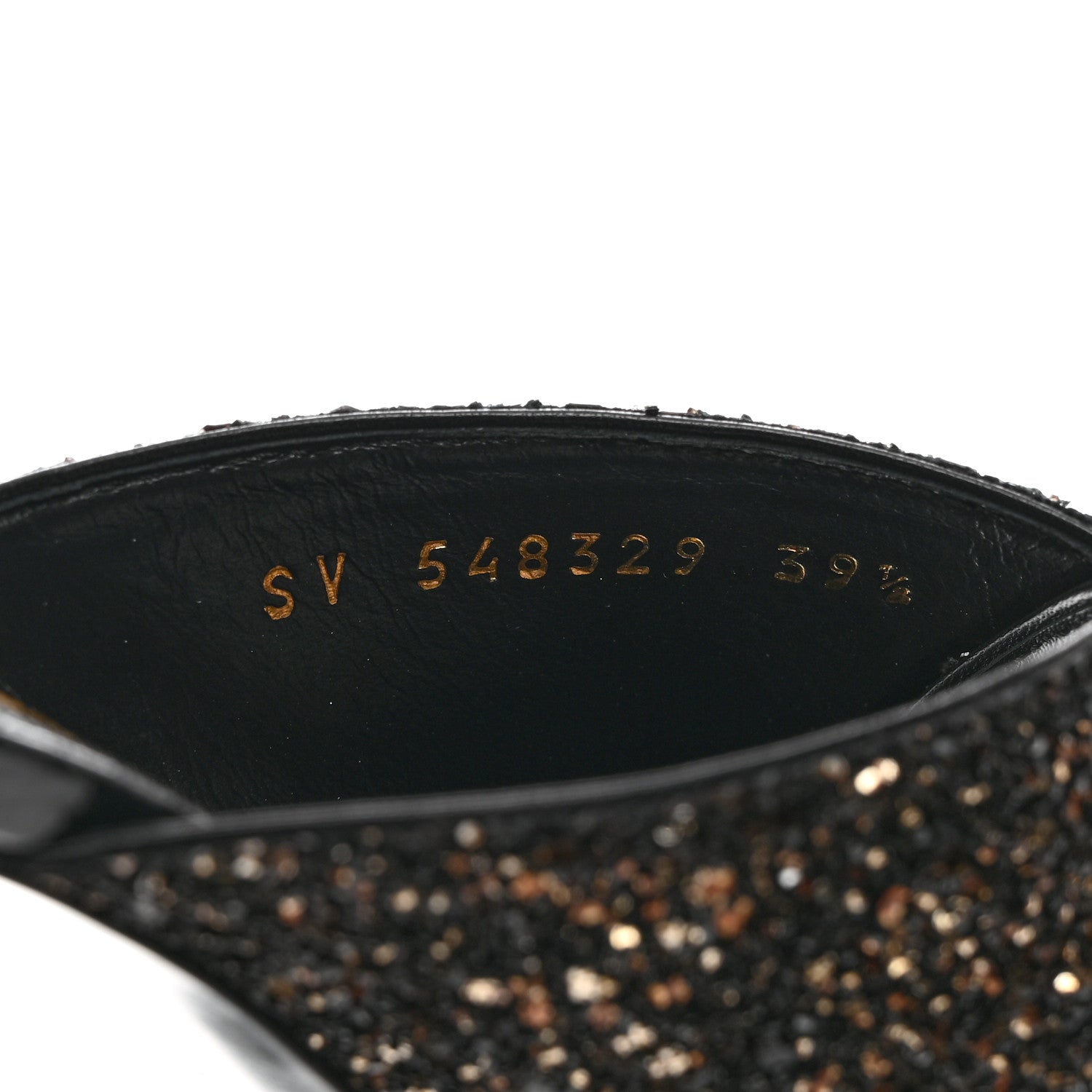 Saint Laurent Glitter LouLou 95 Mule Sandals 39.5 Midnight Black 7 of 10