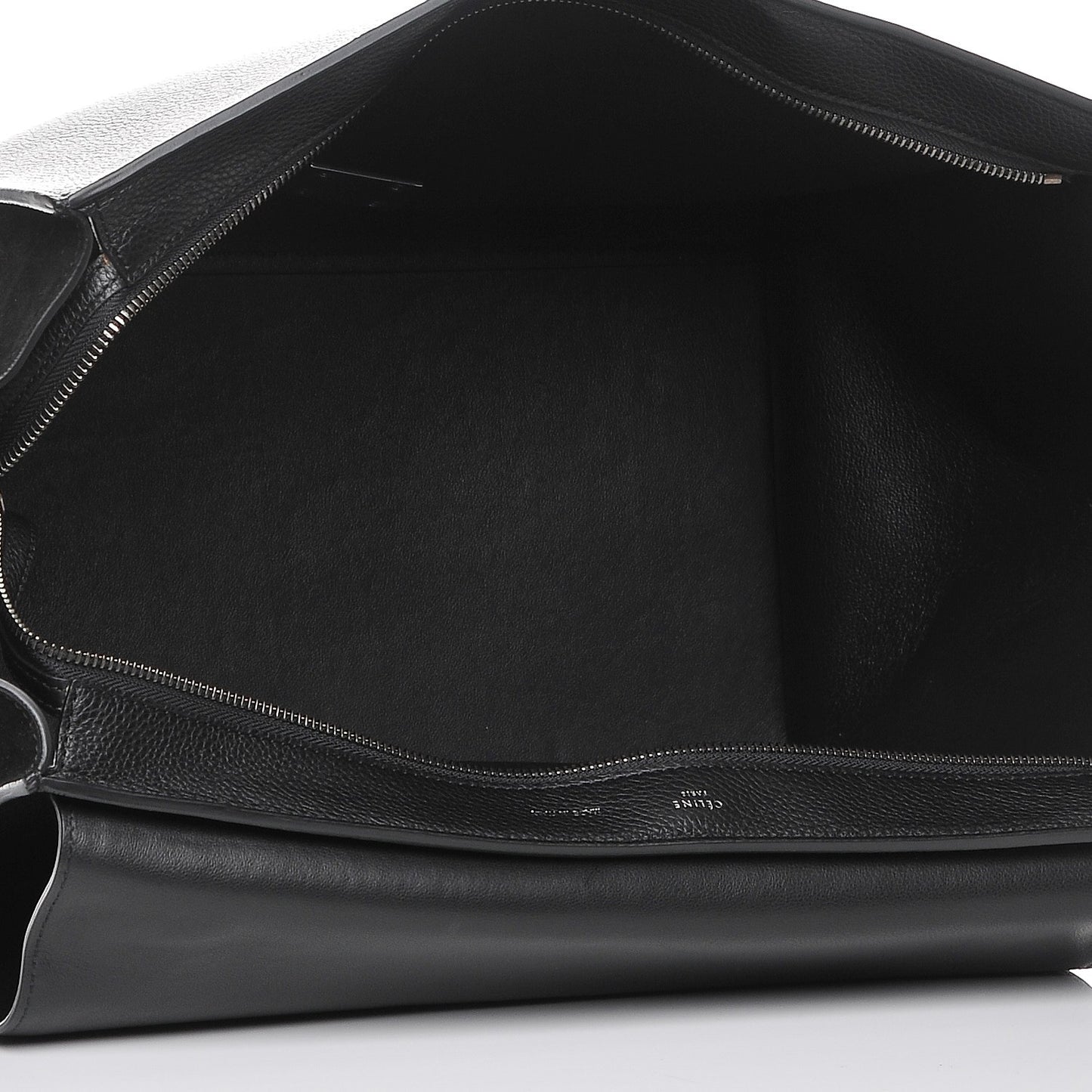 Drummed Calfskin Suede Large Trapeze Black