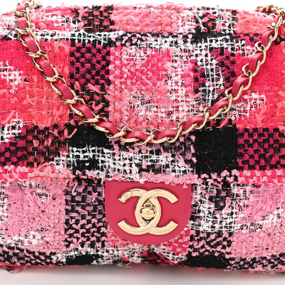 Chanel Tweed Large Tote Flap Pink Black 5 of 17