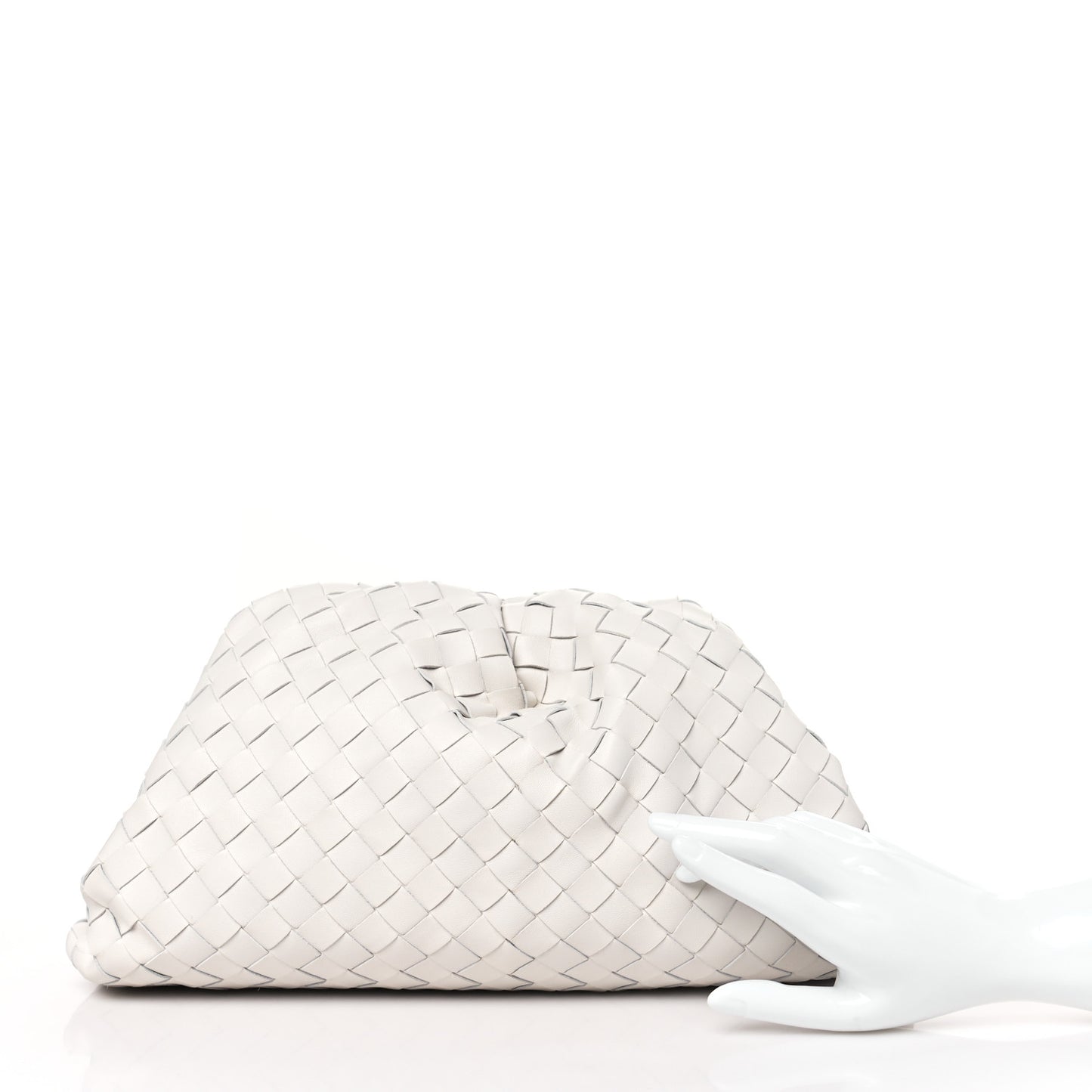 Nappa Maxi Intreccio The Pouch Oversized Clutch Chalk