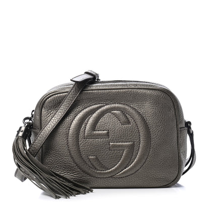 Gucci Metallic Pebbled Calfskin Small Soho Disco Bag Sasso 1 of 4