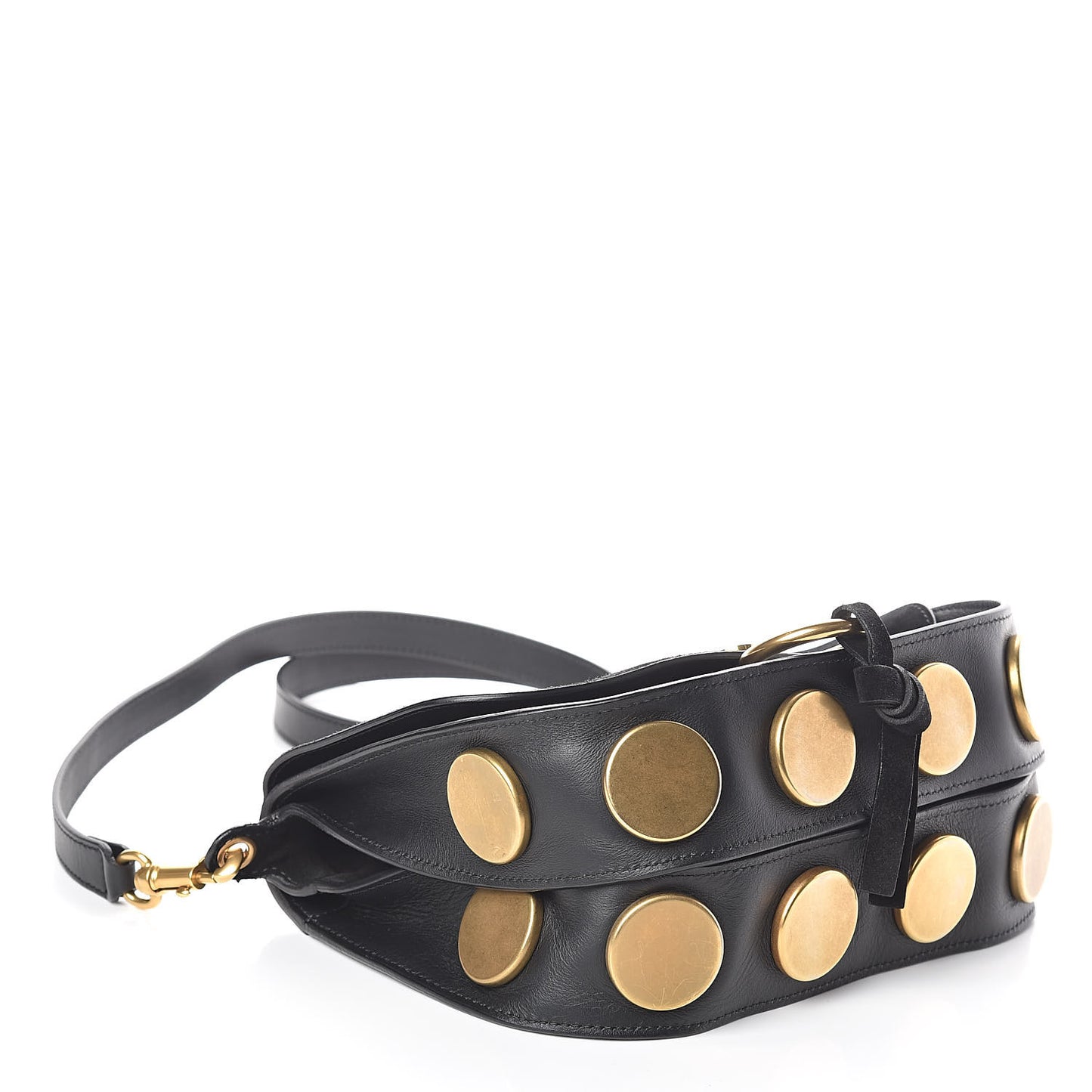 Suede Smooth Calfskin Medium Kurtis Shoulder Bag Black
