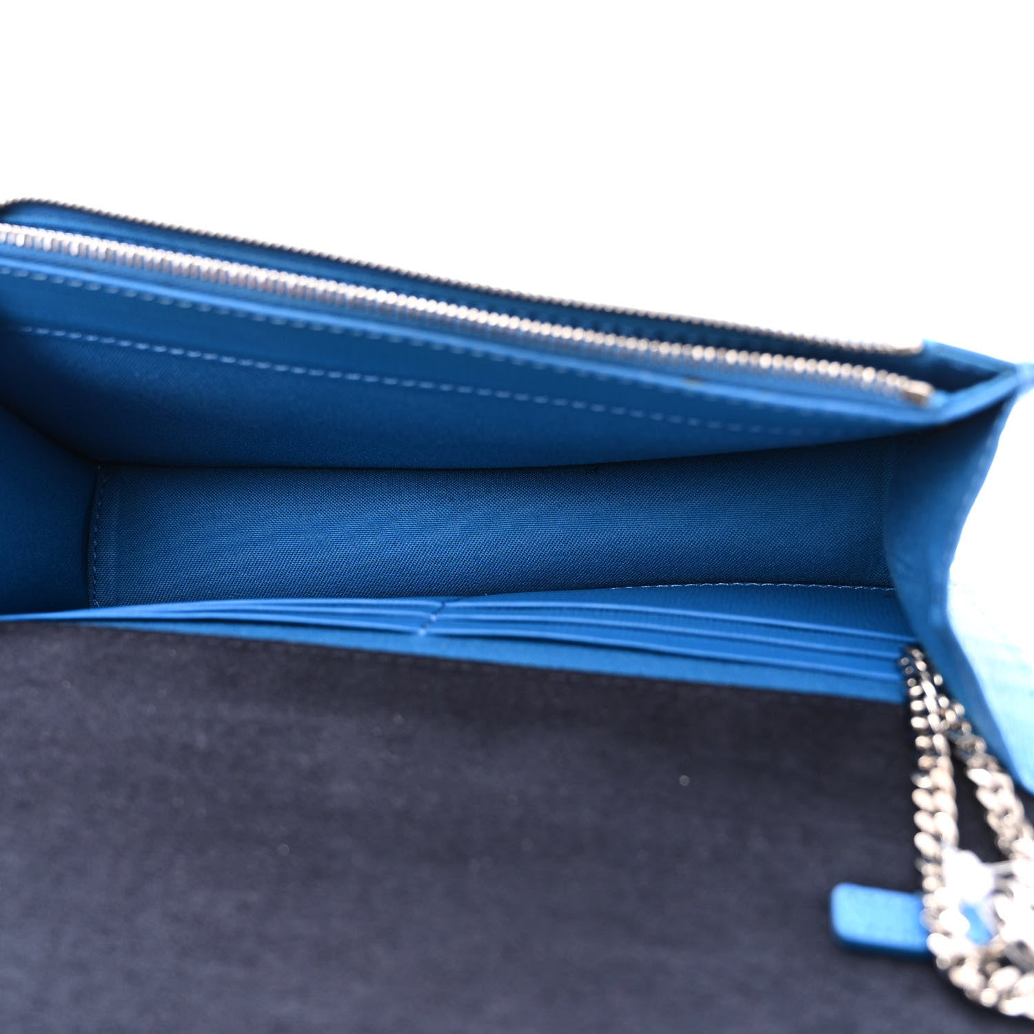 Fendi Vitello Elite Crystal Monster Eyes Tube Wallet On Chain Blue Royal Multicolor 5 of 12