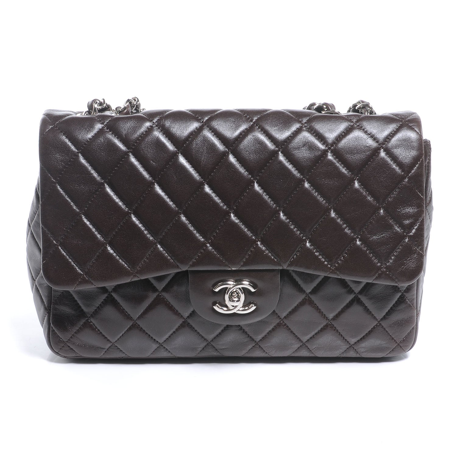 Chanel Lambskin Jumbo Single Flap Brown 1 of 8