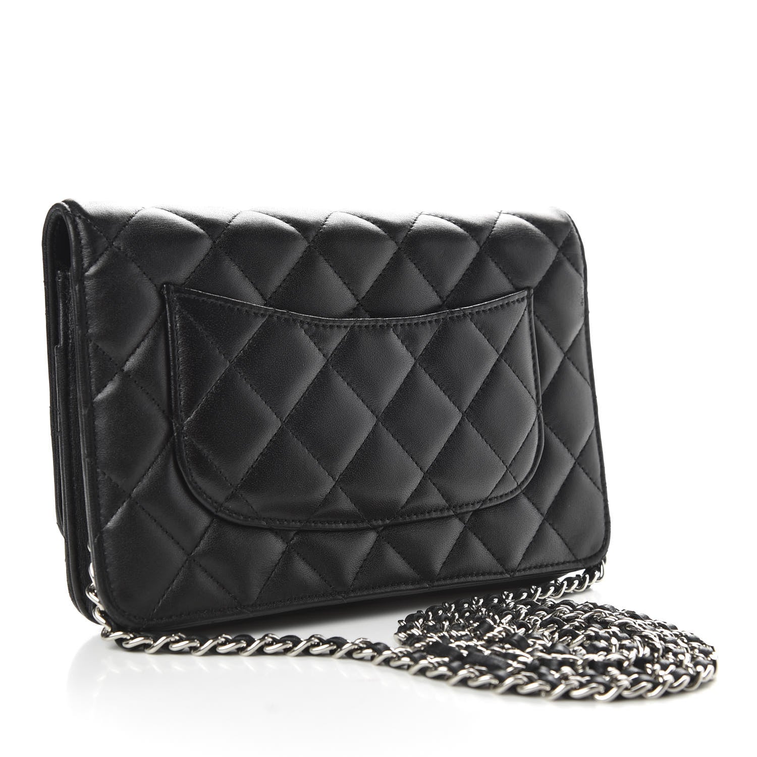 Chanel Lambskin Quilted Wallet On Chain WOC Black 3 of 11