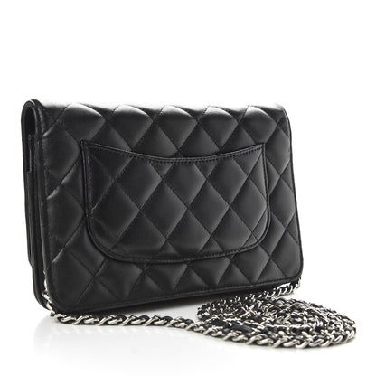 Chanel Lambskin Quilted Wallet On Chain WOC Black 3 of 11
