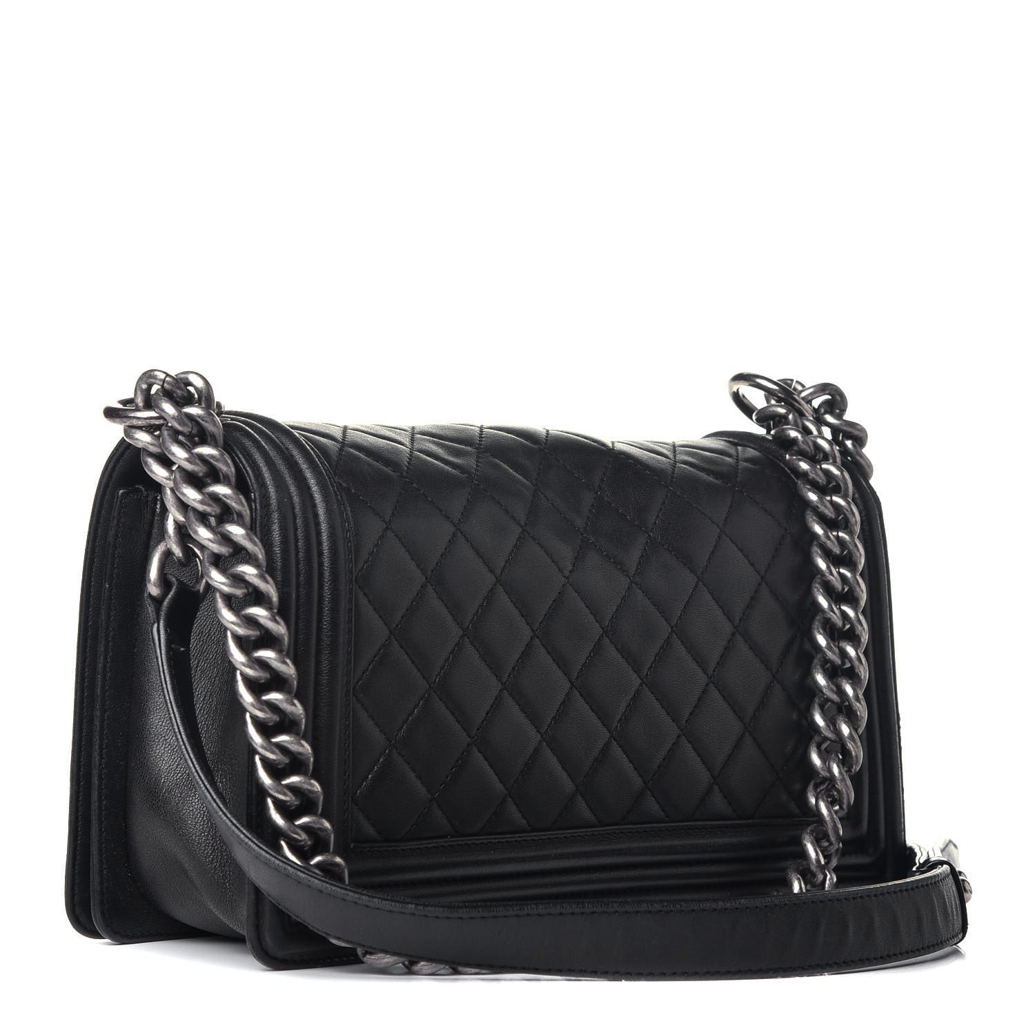 Chanel Lambskin Quilted Medium Boy Flap Black 4 of 9
