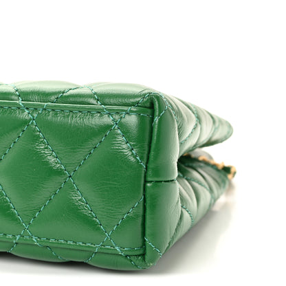 Chanel Shiny Aged Calfskin Quilted Nano Kelly Shopper Green 10 of 11