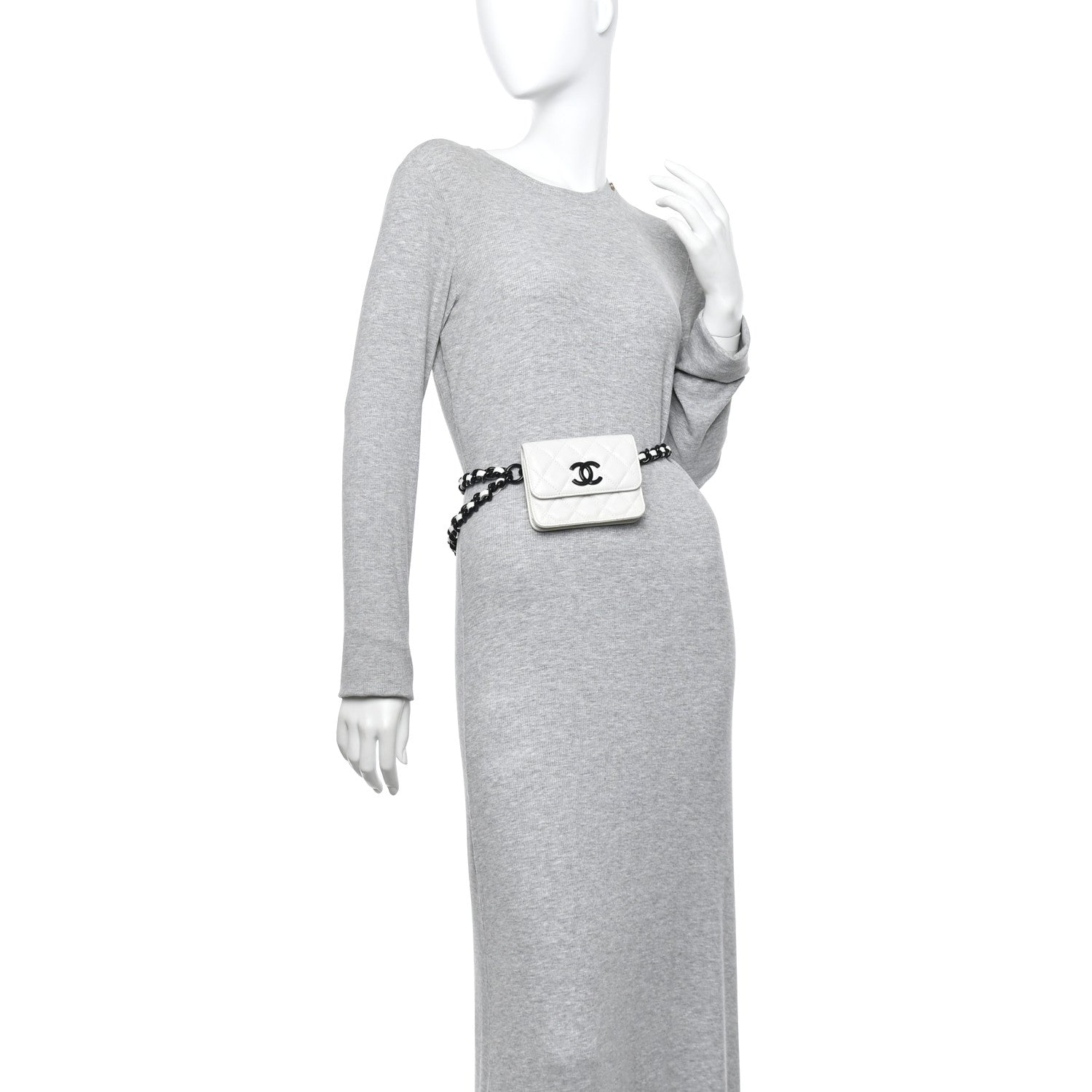 Chanel Caviar Quilted My Everything Belt Flap Card Holder White 2 of 10