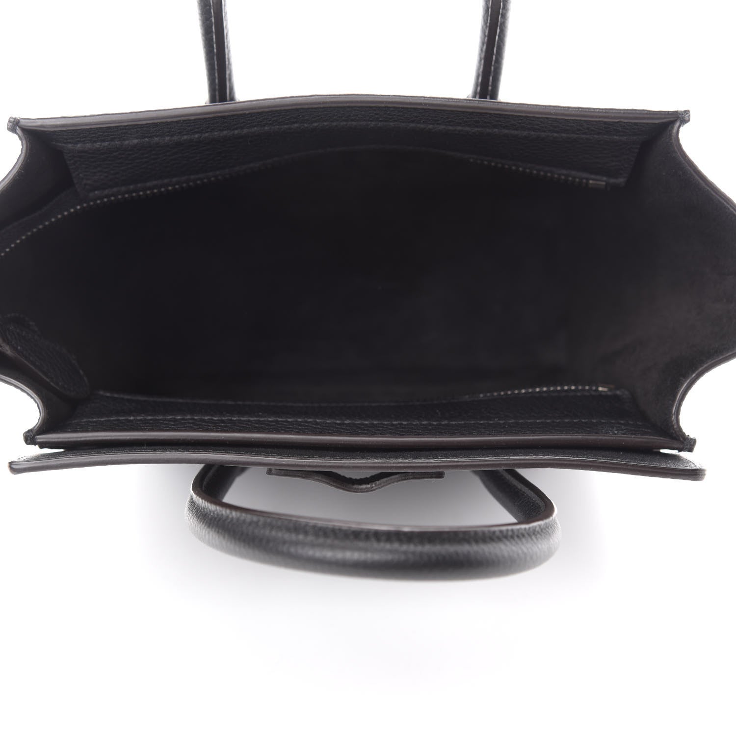 Celine Drummed Calfskin Nano Luggage Black 5 of 9