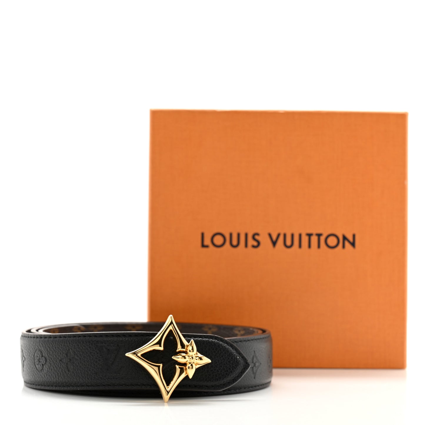 Calfskin Monogram 30mm Flowergram Reversible Belt 90 36 Black