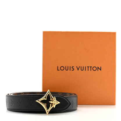 Louis Vuitton Calfskin Monogram 30mm Flowergram Reversible Belt 90 36 Black 10 of 10
