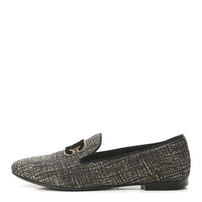 Chanel Fantasy Tweed CC Mocassin Loafers 38 Silver 1 of 12