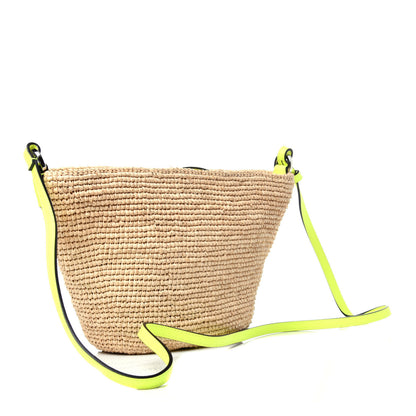 Loewe Raffia Crossbody Bag Natural Neon Yellow 3 of 11