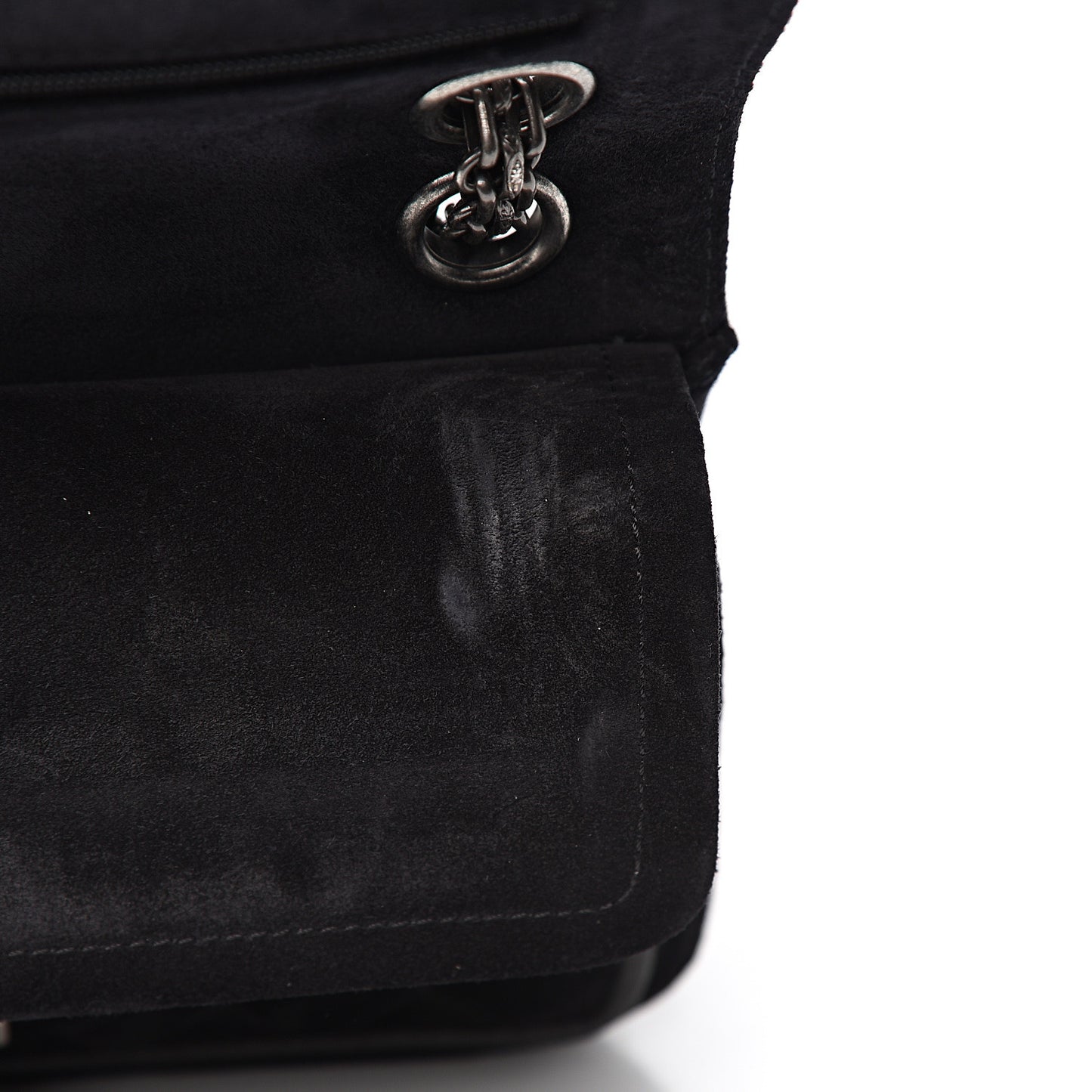 Suede Quilted 2.55 Reissue 224 Flap Black