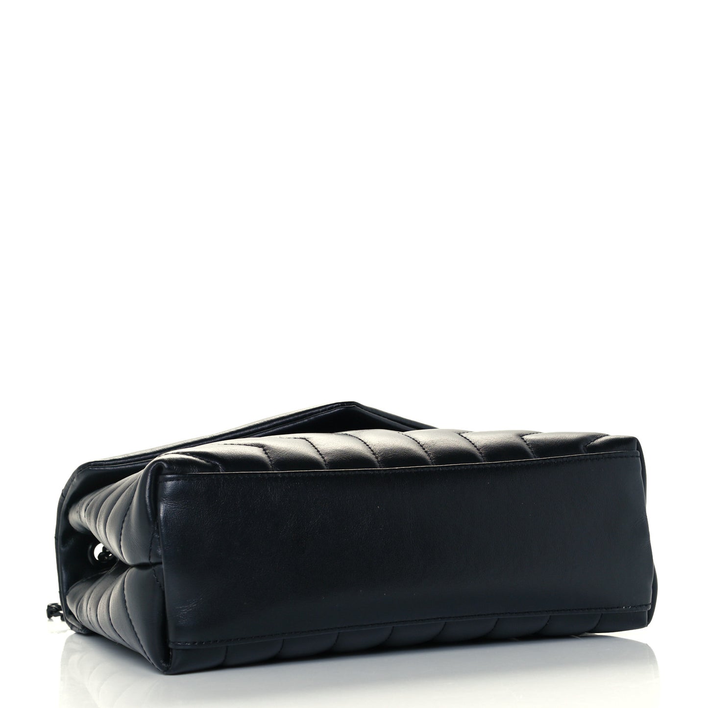 Calfskin Y Quilted Monogram Small Loulou Chain Satchel Black