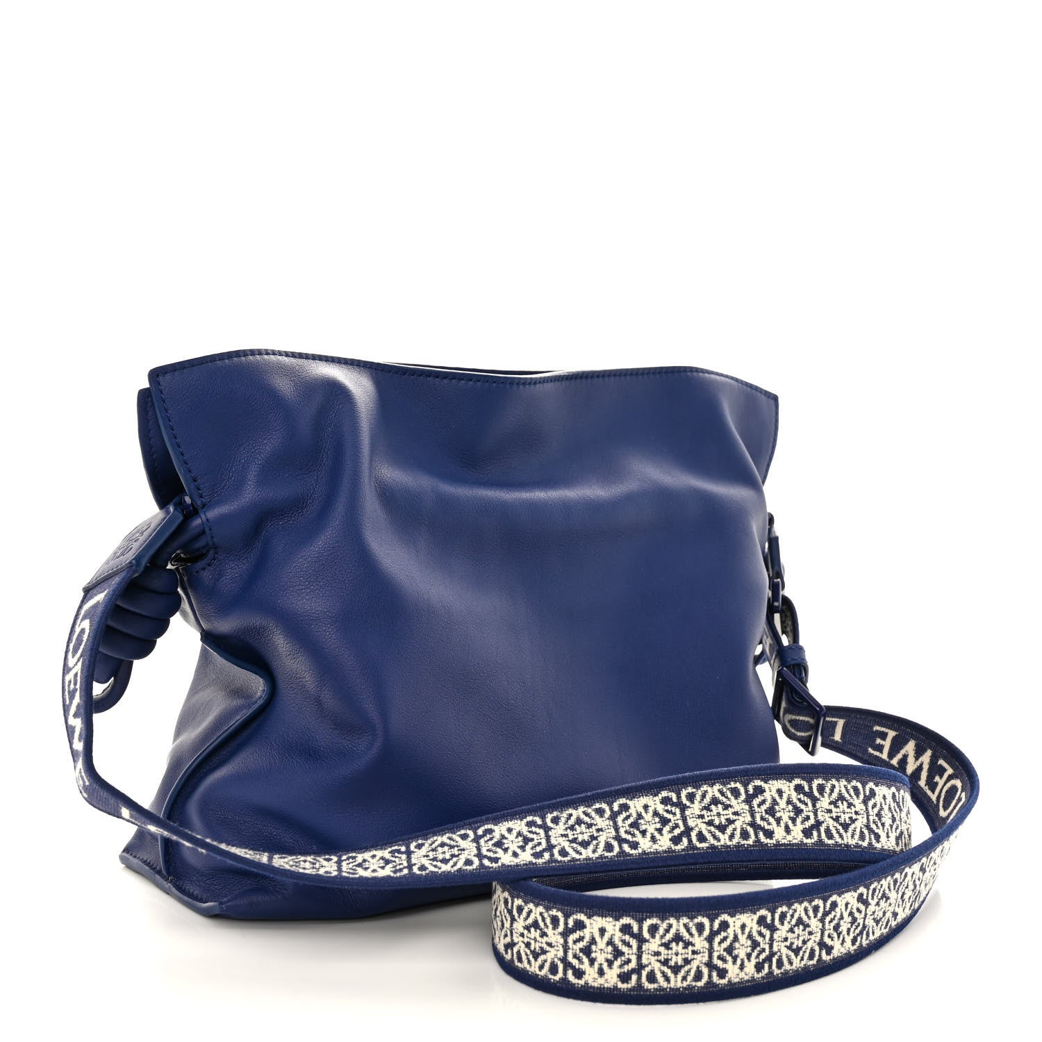 Loewe Satin Calfskin Monochrome Flamenco Knot Clutch Deep Purple Glaze 3 of 11
