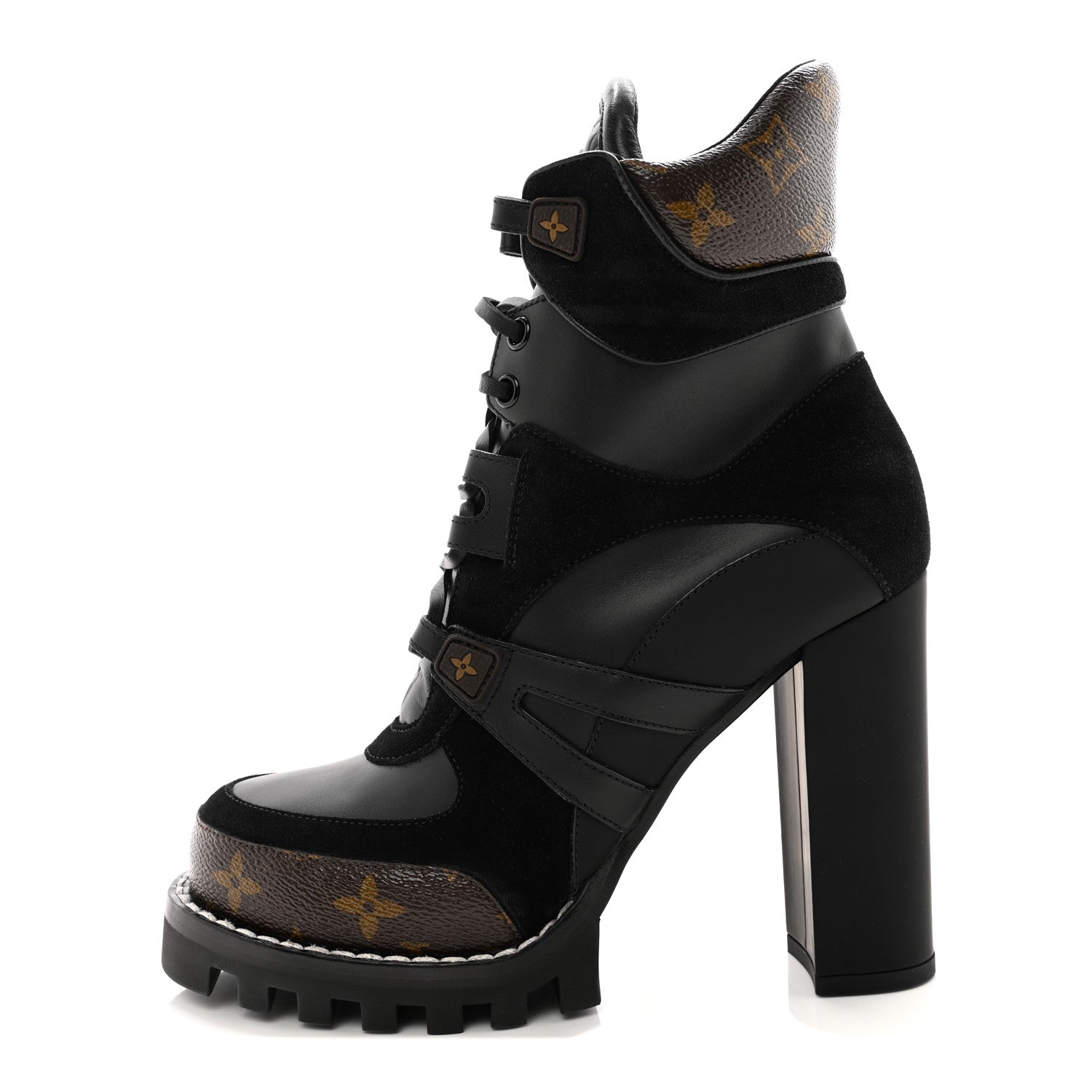 Louis Vuitton Suede Calfskin Monogram Star Trail Ankle Boots 39 Black 1 of 8