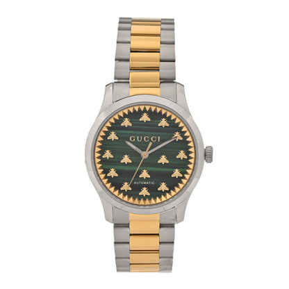 Gucci Stainless Steel Malachite 38mm G-Timeless Two Tone Bee Automatic Watch 1 of 5