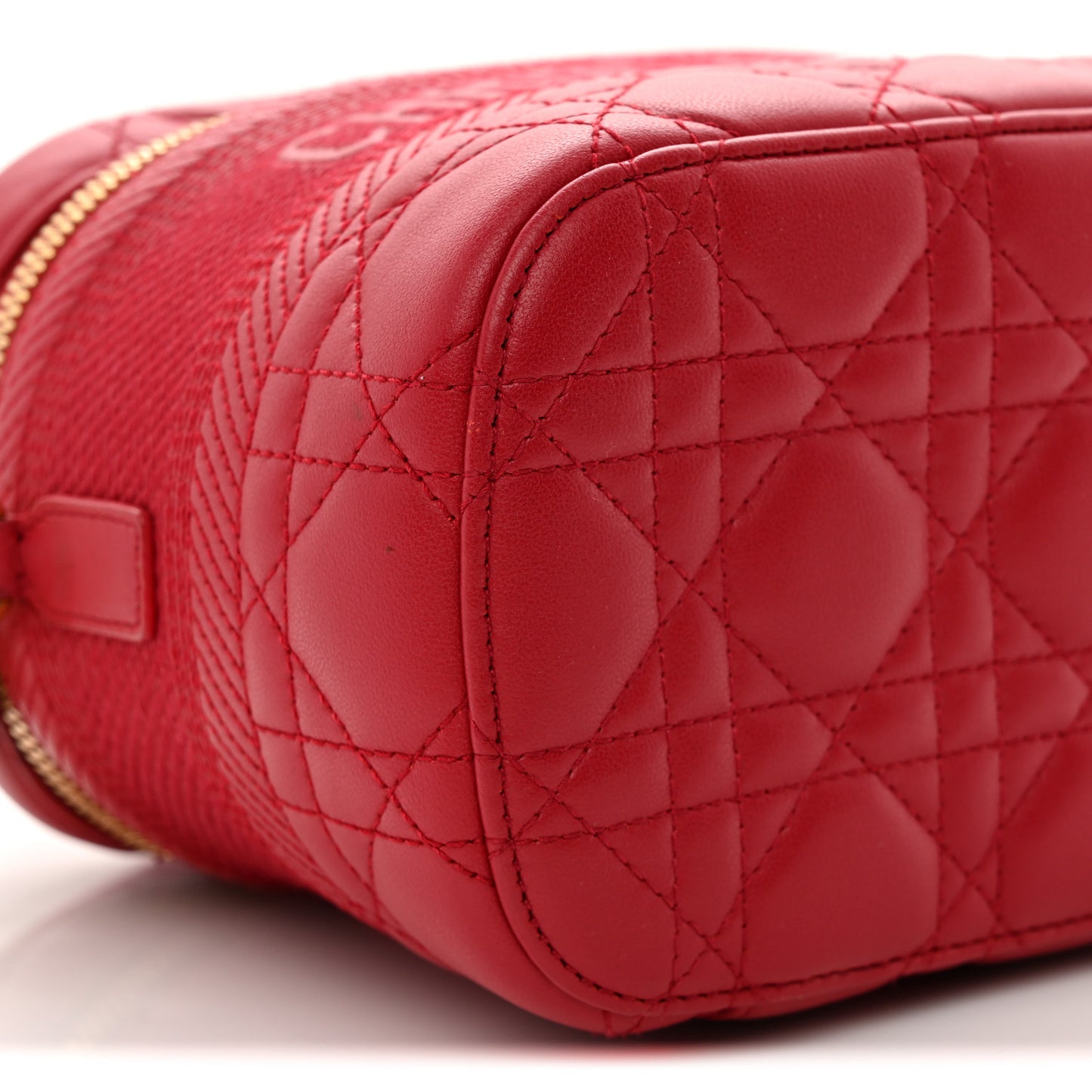 Lambskin Cannage Small Diortravel Vanity Case  Red