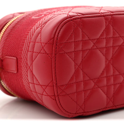 Christian Dior Lambskin Cannage Small Diortravel Vanity Case  Red 9 of 10