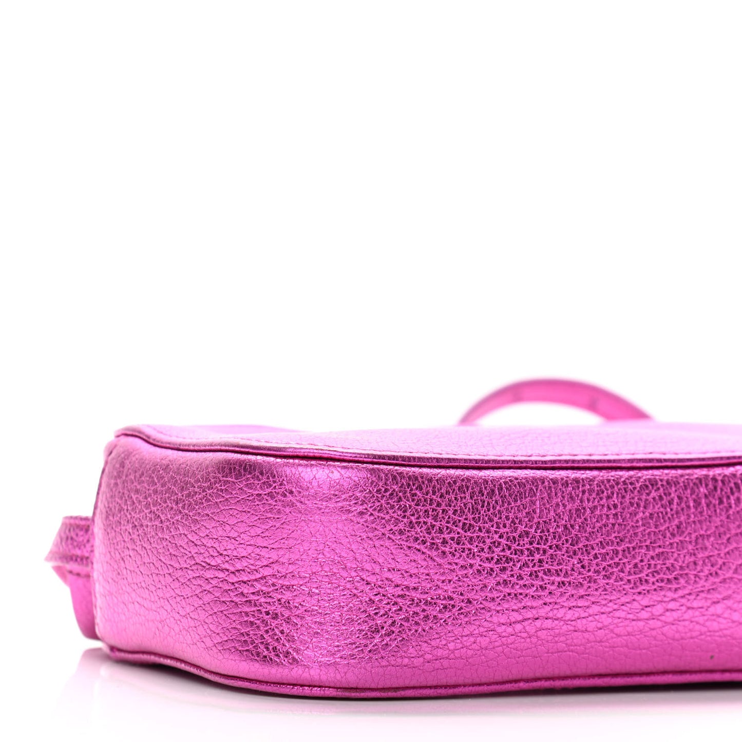 Metallic Goatskin Logo XS Everyday Camera Bag Rose Fuchsia Black