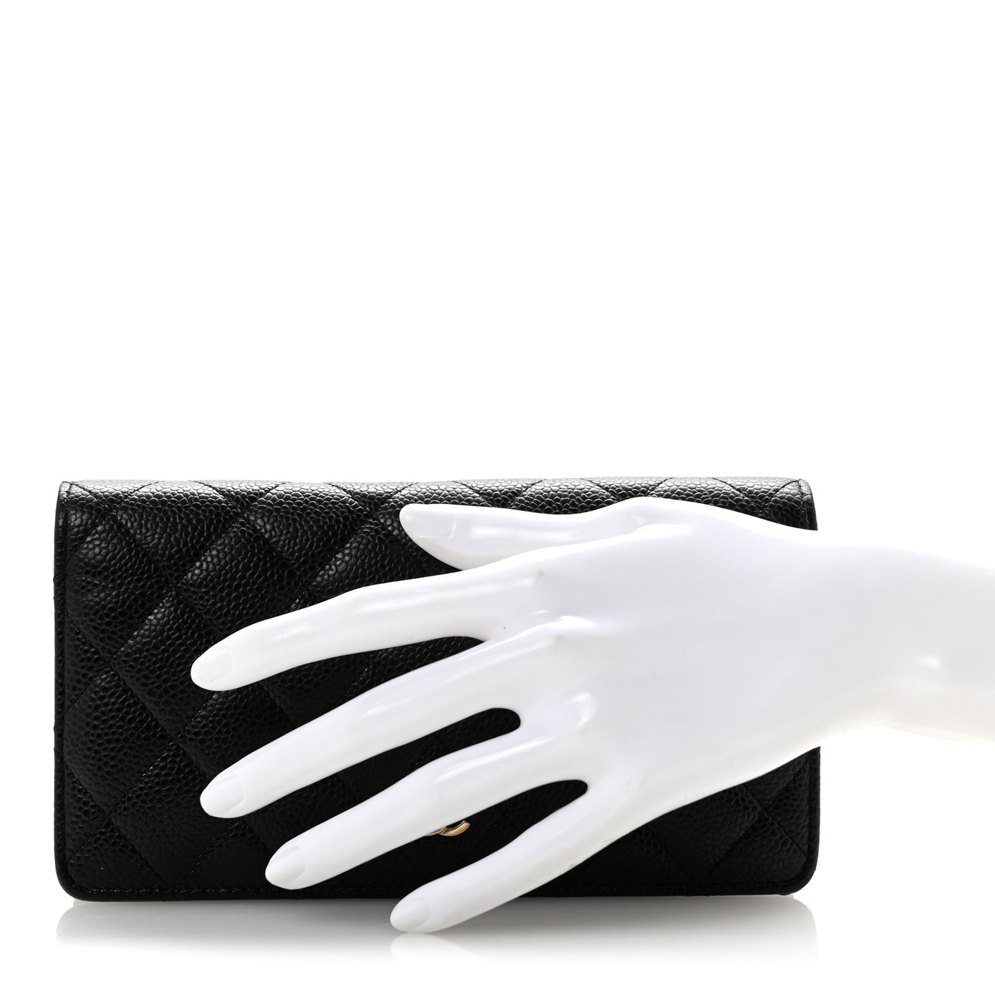 Caviar Quilted Yen Wallet Black