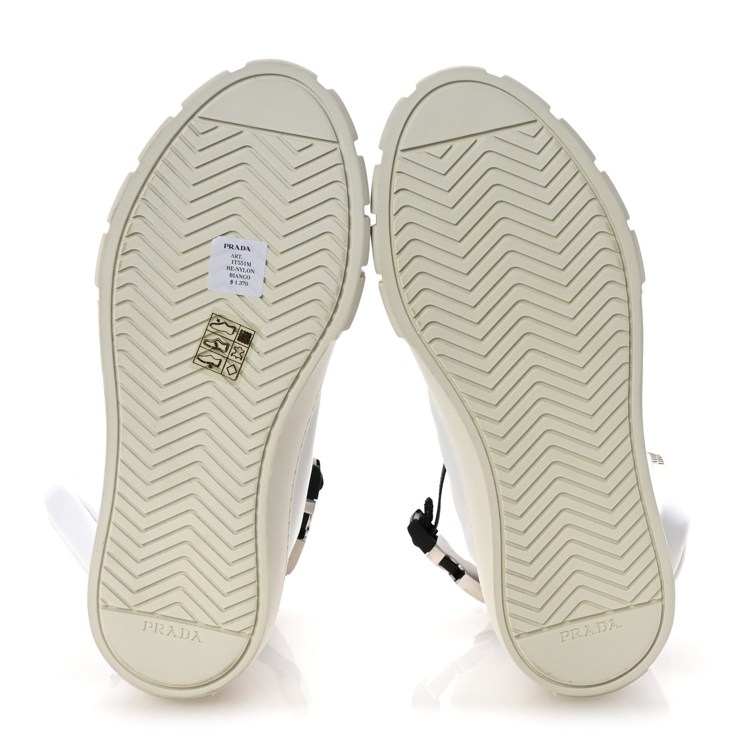 Prada Re-Nylon Gabardine Metal Triangle Logo Wheel Pouch Pocket High Top Sneakers 36 White 6 of 10