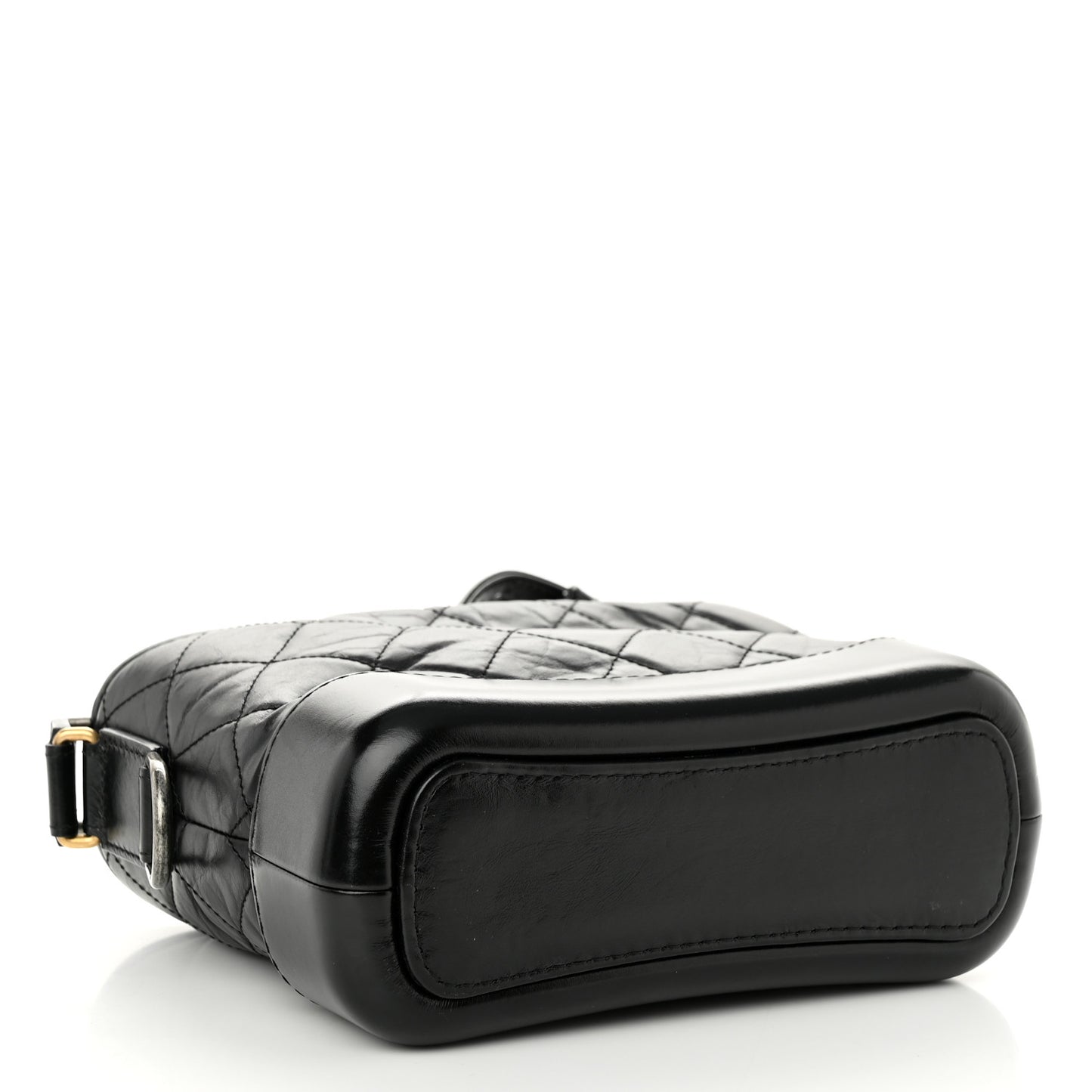 Aged Calfskin Quilted Small Gabrielle Hobo Black