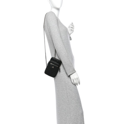 Chanel Caviar Quilted Phone Holder With Chain Black 2 of 10